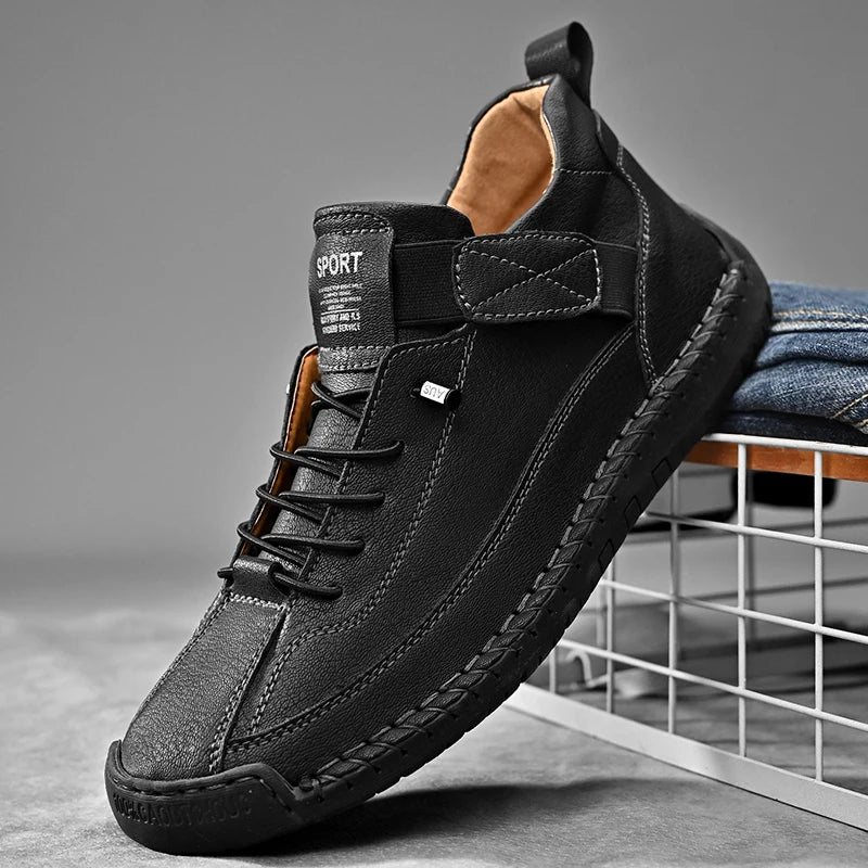 Men's Casual Walking Sneakers with Moc Stitching, Durable Grip Outsole for Comfort & Support
