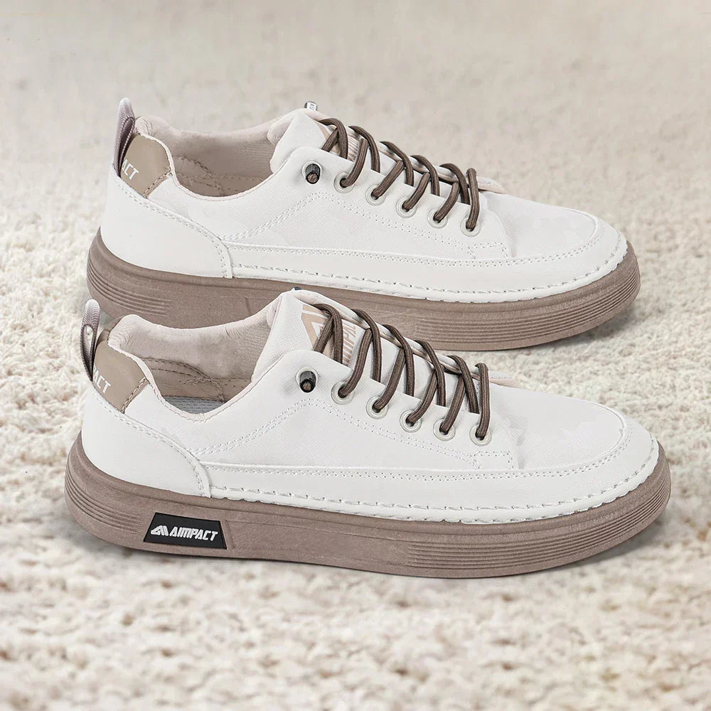 Men's Lace-Up Platform Skate Sneakers with Contrast Sole - Stylish & Comfortable Footwear for Skating and Everyday Wear