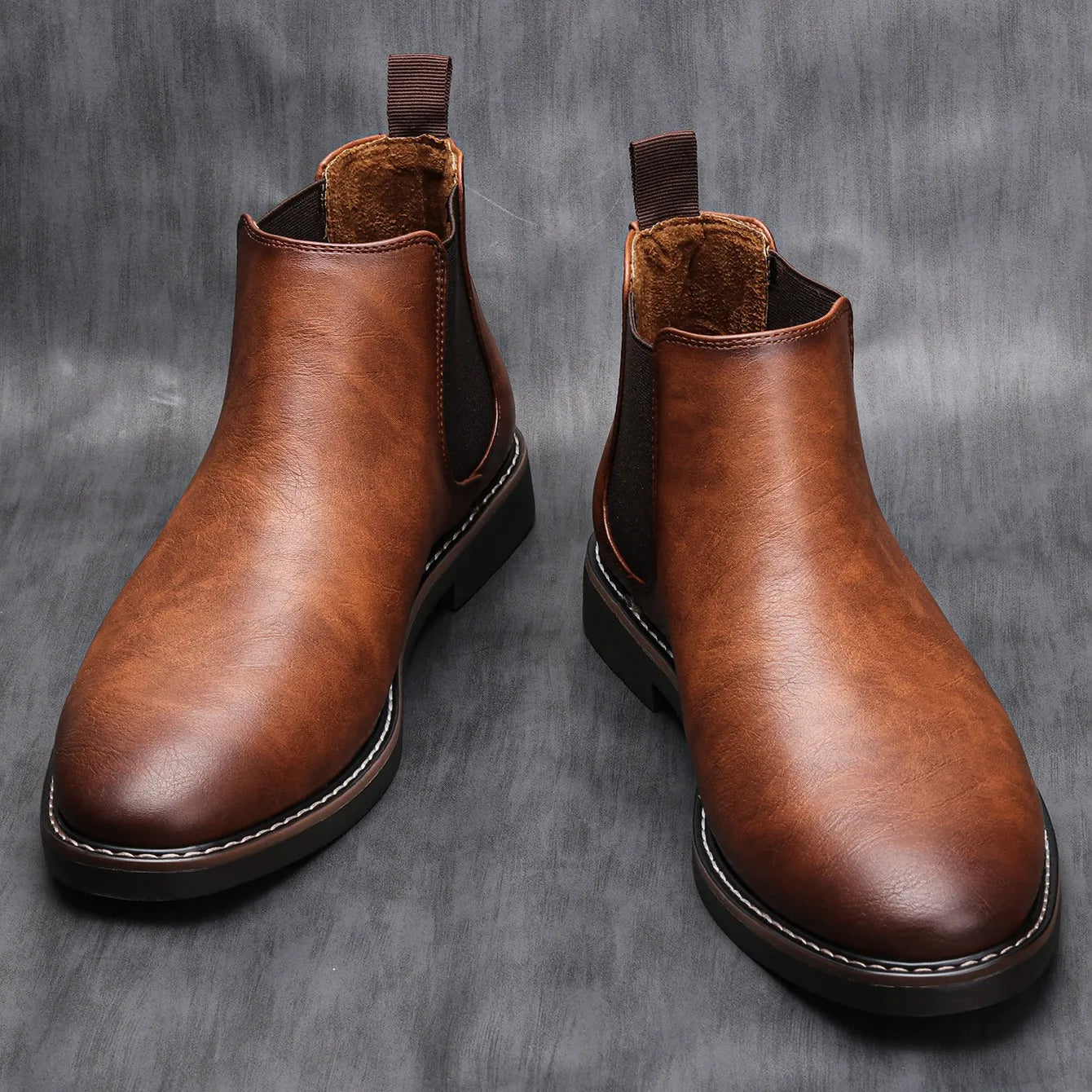 Men's Waterproof Chelsea Boots - Stylish & Comfortable with Elastic Side Panels