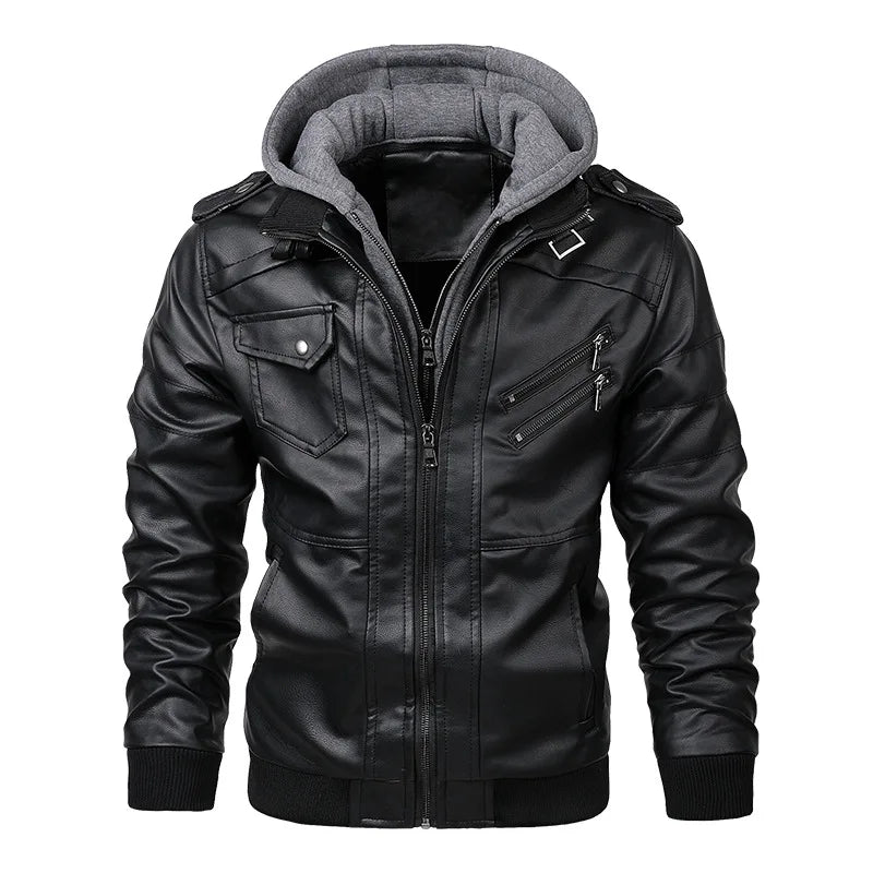 Men’s PU Leather Motorcycle Jacket