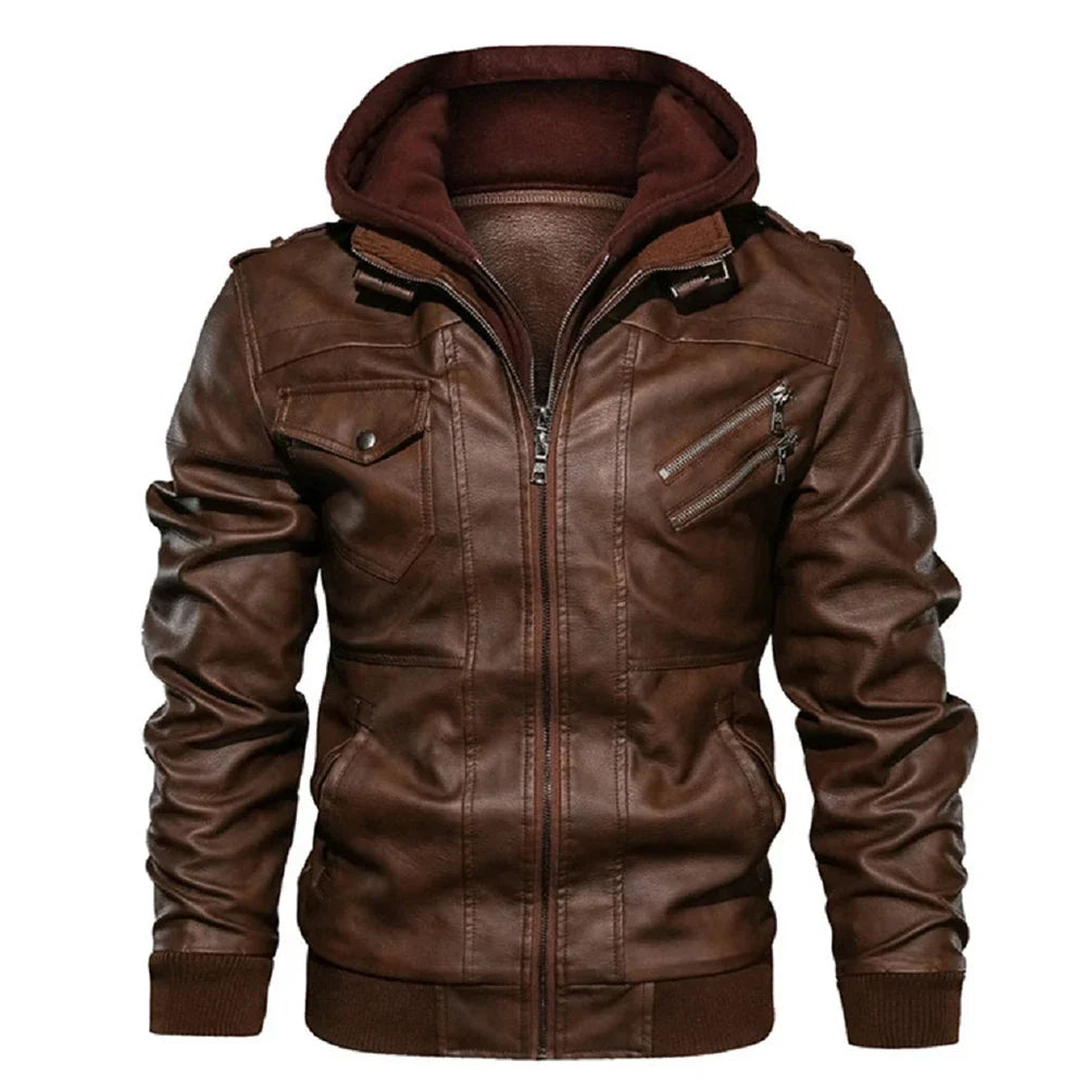 Men’s PU Leather Motorcycle Jacket