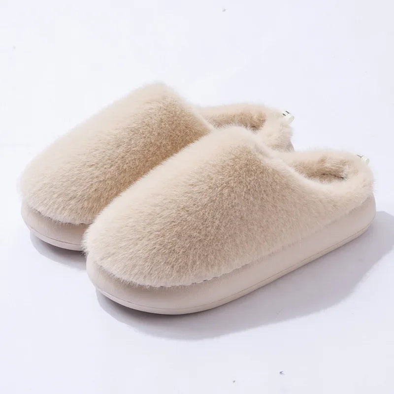 Cozy Women's Closed Toe Plush Indoor Slippers with Soft Warm Lining - Perfect for Comfort and Relaxation