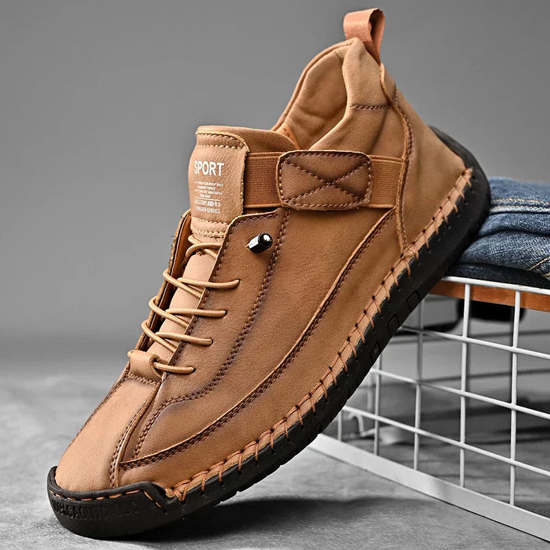 Men's Casual Walking Sneakers with Moc Stitching, Durable Grip Outsole for Comfort & Support