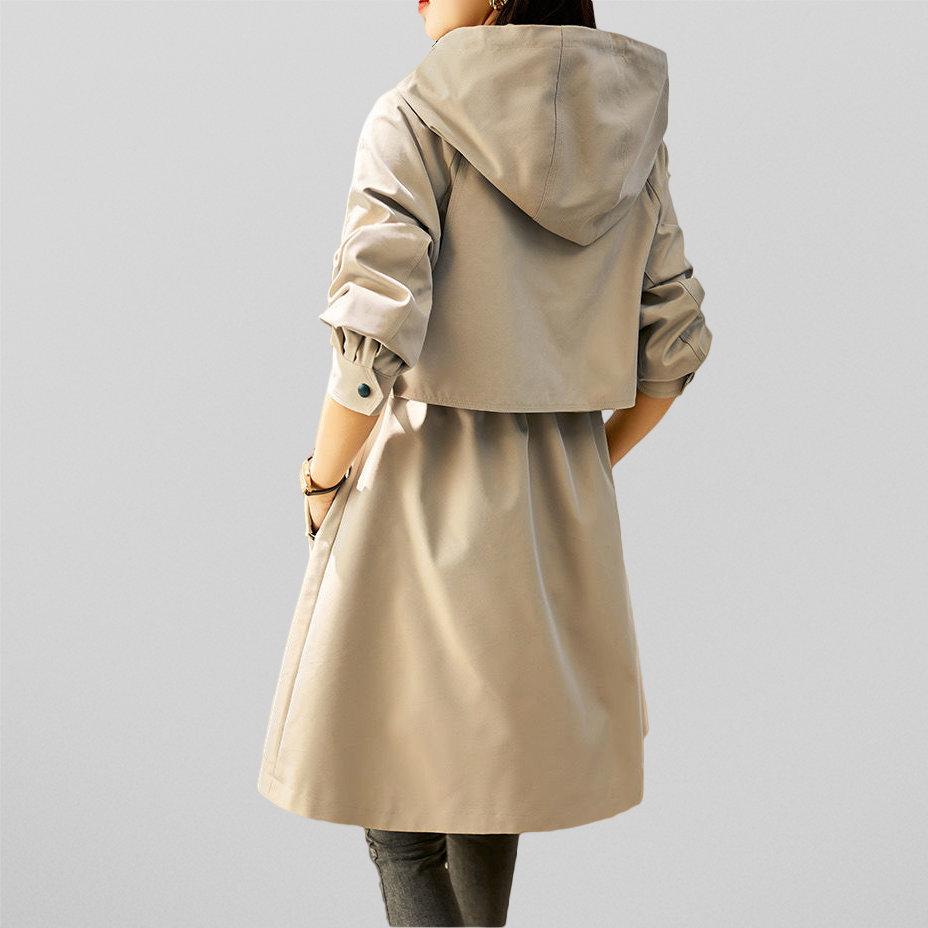 Avencea Elegance Women's Red Hooded Jacket - Stylish & Comfortable Outerwear for All Seasons