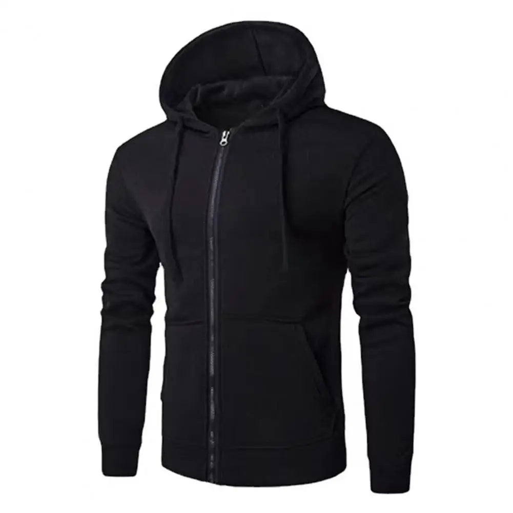 Men's Slim Fit Zip-Up Sport Hoodie with Adjustable Drawstring Hood - Perfect for Active Lifestyle