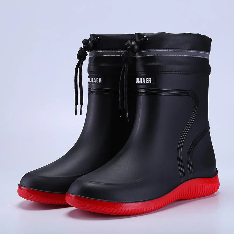 Waterproof Mid-Calf Rubber Rain Boots