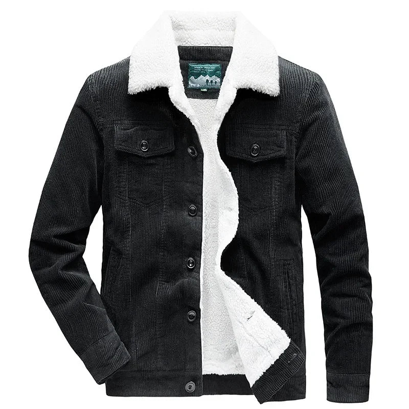 Fashion Solid Color Cotton Jacket clothes Men's Winter Zipper Jacket Plus Velvet
