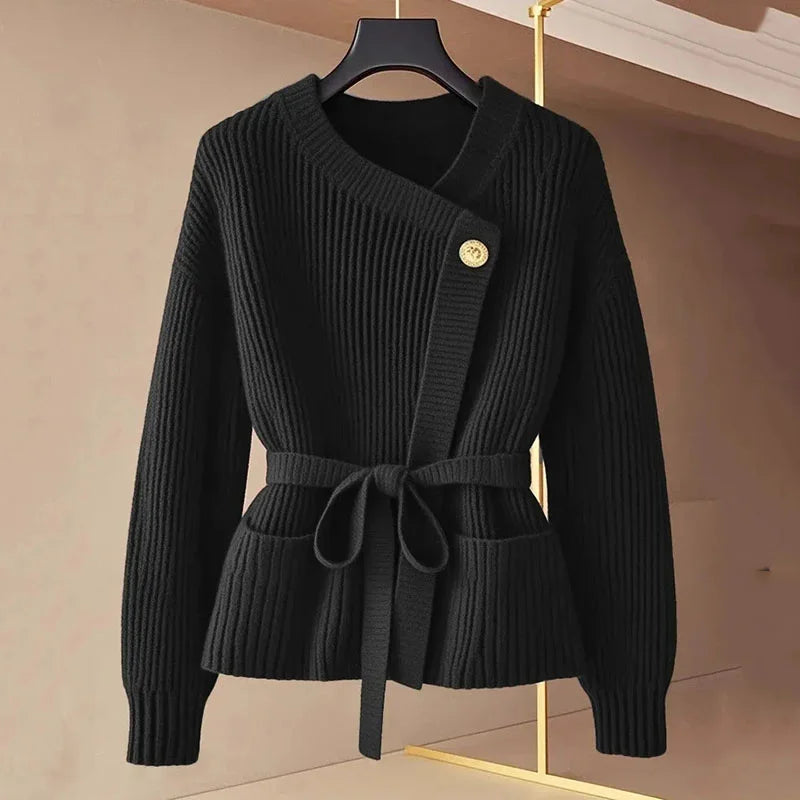 Belted Knit Cardigan Coat