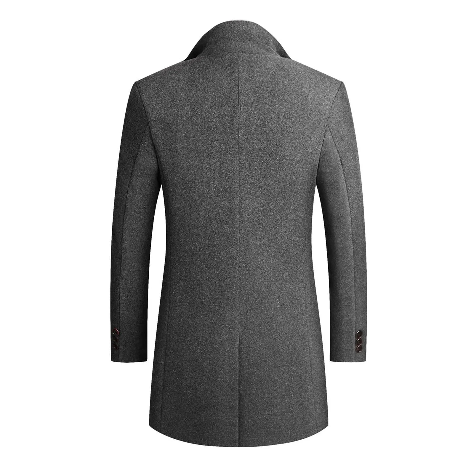 Men's Slim Fit Long Coat - Classic Lapel Design, Stylish Outerwear for Every Occasion