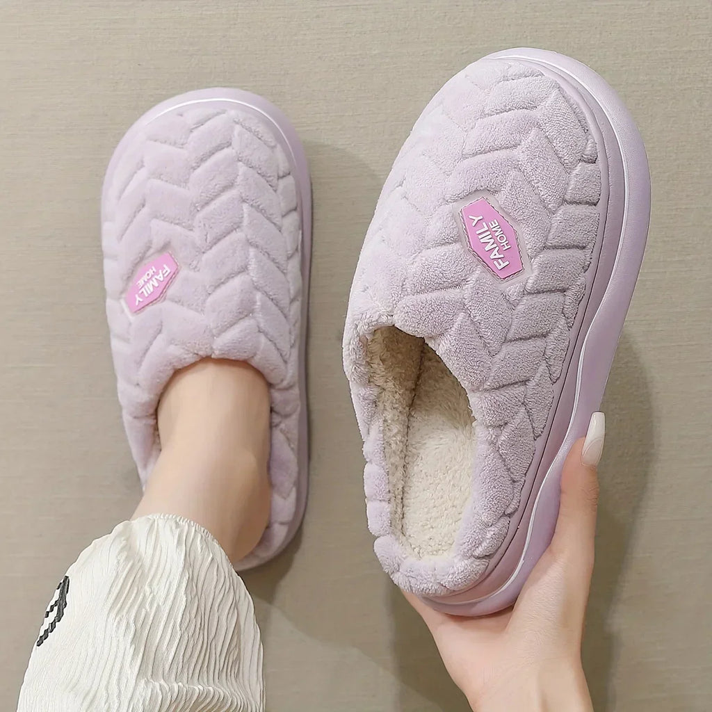 Cozy Women's Quilted Indoor Slippers - Thick Sole & Plush Lining for Ultimate Comfort