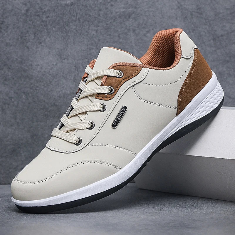 Men's Casual Lace-Up Shoes with Stylish Contrast Panel Design | Comfortable Everyday Footwear