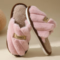 Cozy Women's Plush Slide Slippers - Soft Cushioned Indoor Comfort Footwear
