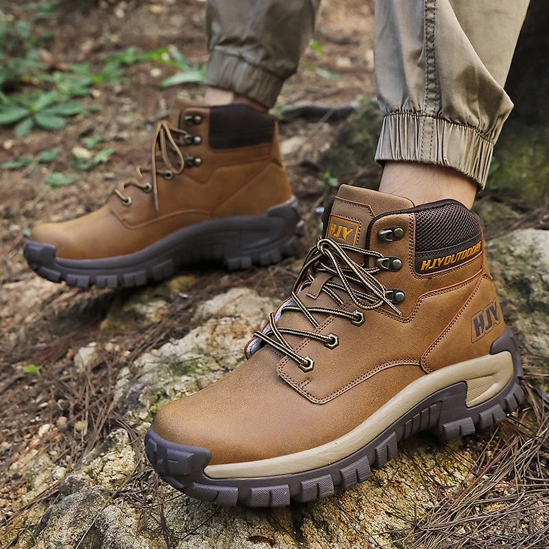 Men's High-Top Non-Slip Hiking Boots | Durable Outdoor Work Footwear for All Terrain