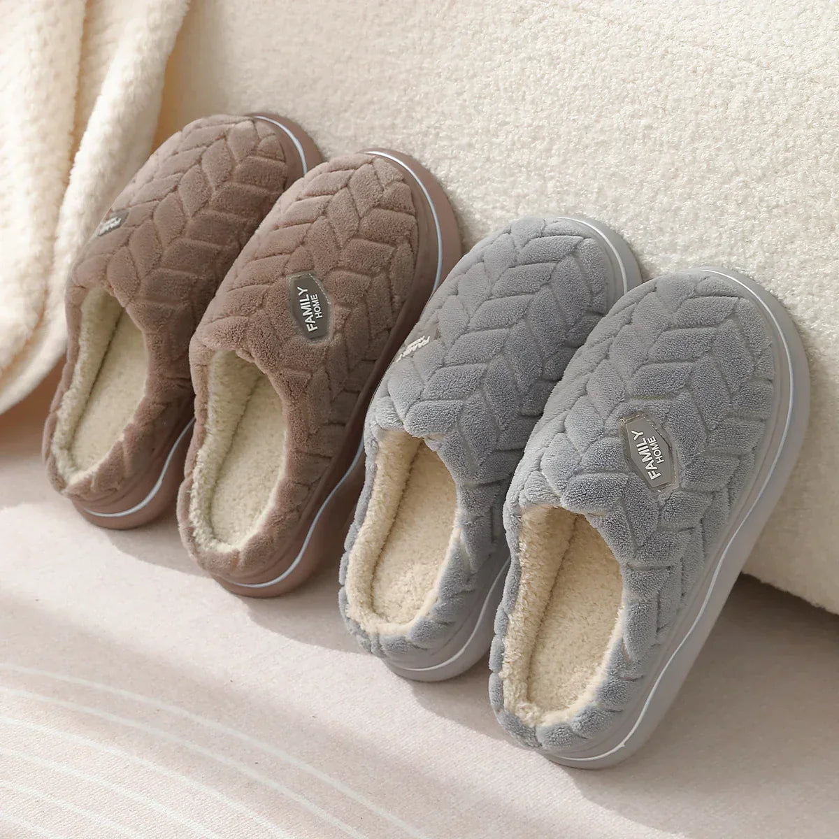 Cozy Women's Quilted Indoor Slippers - Thick Sole & Plush Lining for Ultimate Comfort