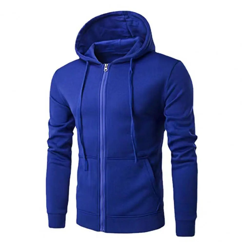Men's Slim Fit Zip-Up Sport Hoodie with Adjustable Drawstring Hood - Perfect for Active Lifestyle