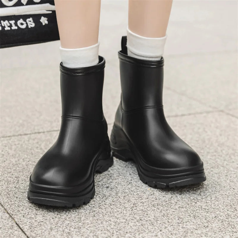 Women's Waterproof Mid-Calf Boots - Slip-Resistant Thick Outsole for Ultimate Comfort and Stability