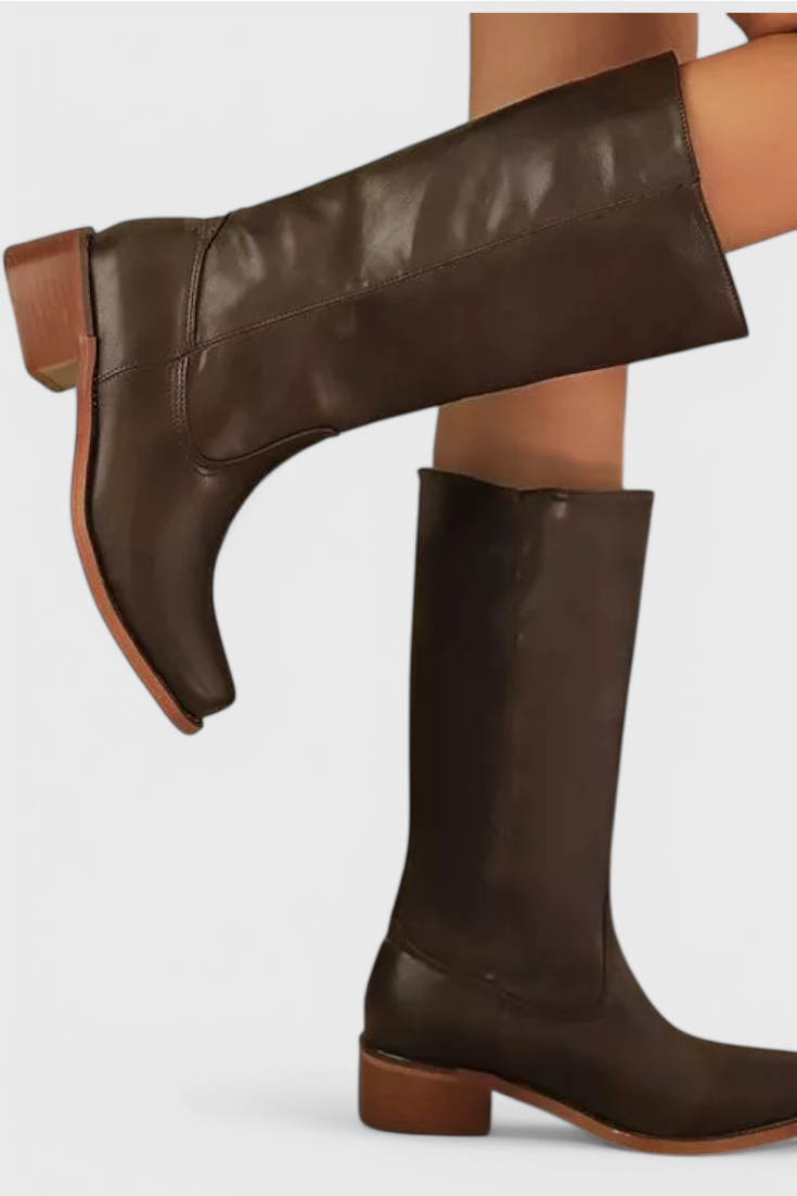 Stylish Women's Knee High Boots with Stacked Heel & Classic Round Toe - Perfect for Every Occasion
