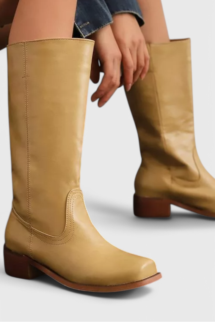 Stylish Women's Knee High Boots with Stacked Heel & Classic Round Toe - Perfect for Every Occasion