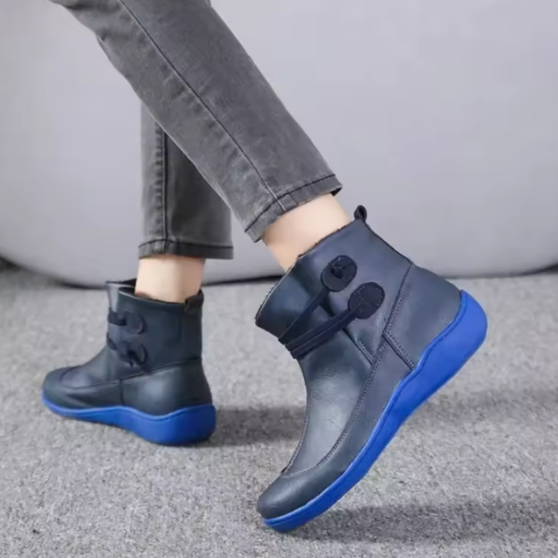 Women's Waterproof Ankle Boots with Adjustable Straps & Comfort Sole - Stylish & Durable Footwear for All Weather