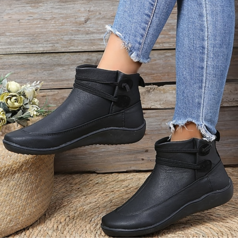 Women's Waterproof Ankle Boots with Adjustable Straps & Comfort Sole - Stylish & Durable Footwear for All Weather