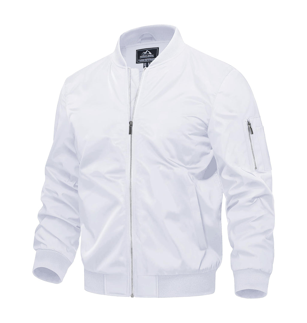 Men's Quilted Windproof Bomber Jacket with Pockets - Stylish & Durable Outerwear for All Seasons