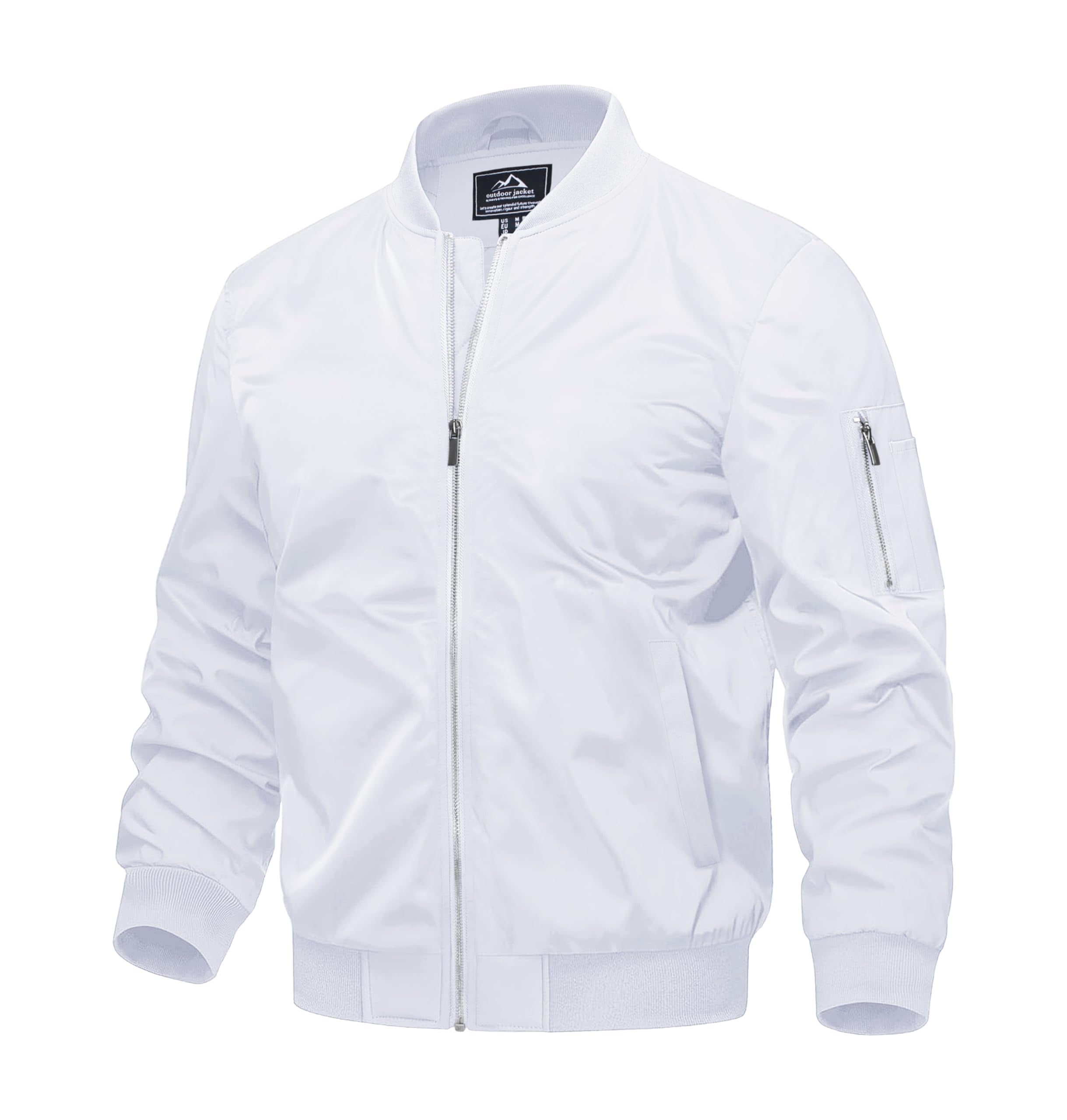 Men's Quilted Windproof Bomber Jacket with Pockets - Stylish & Durable Outerwear for All Seasons