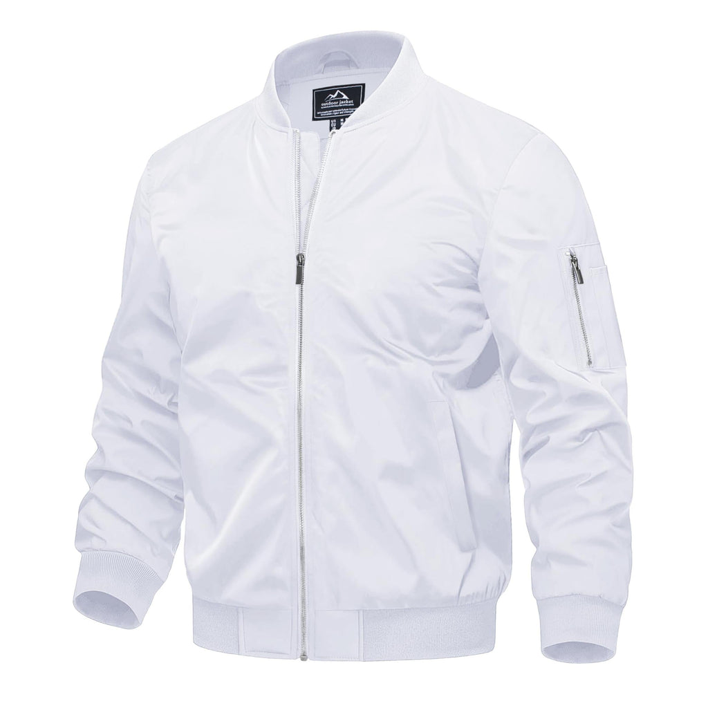 Men's Quilted Windproof Bomber Jacket with Pockets - Stylish & Durable Outerwear for All Seasons