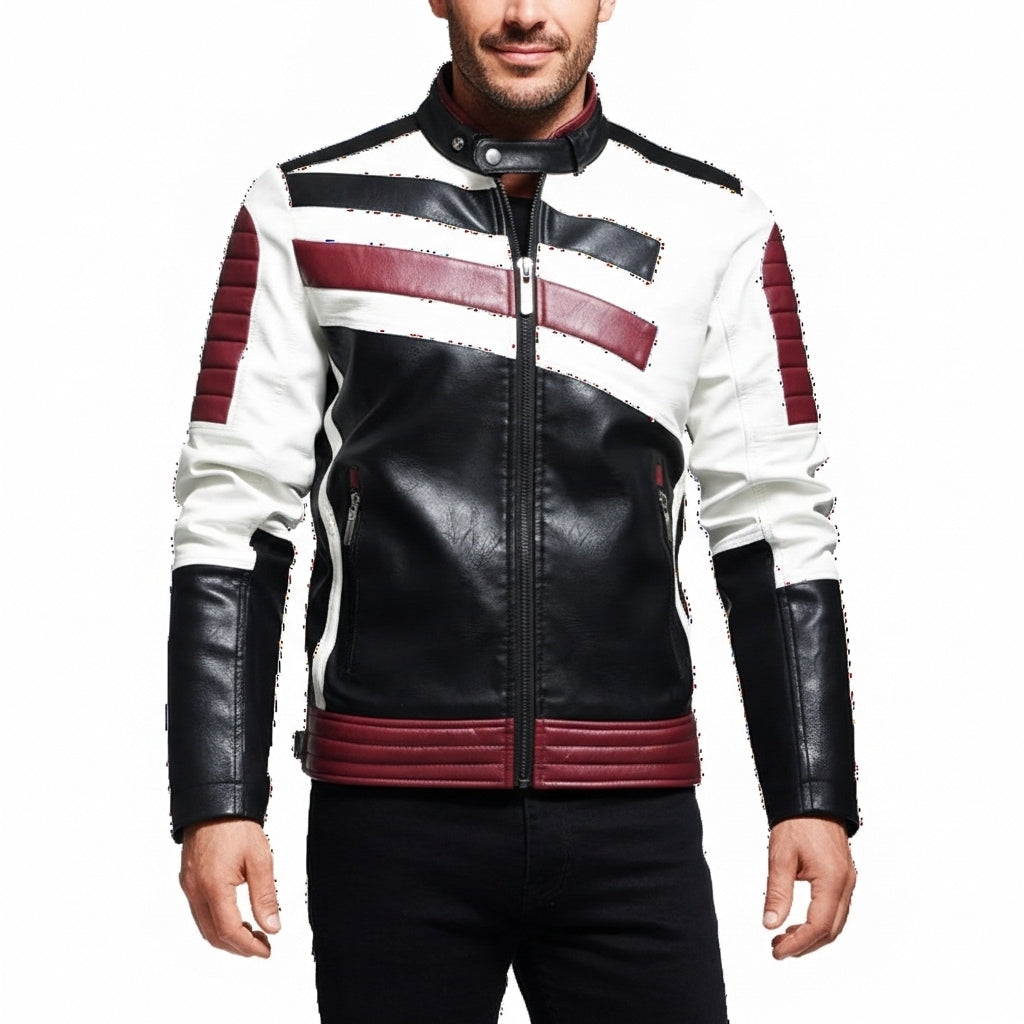 Jackets Patchwork Vintage Overcoat Biker PU Embroidery Bomber Zipper Fleece Jackets Male Autumn Men's Motorcycle Leather Jacket