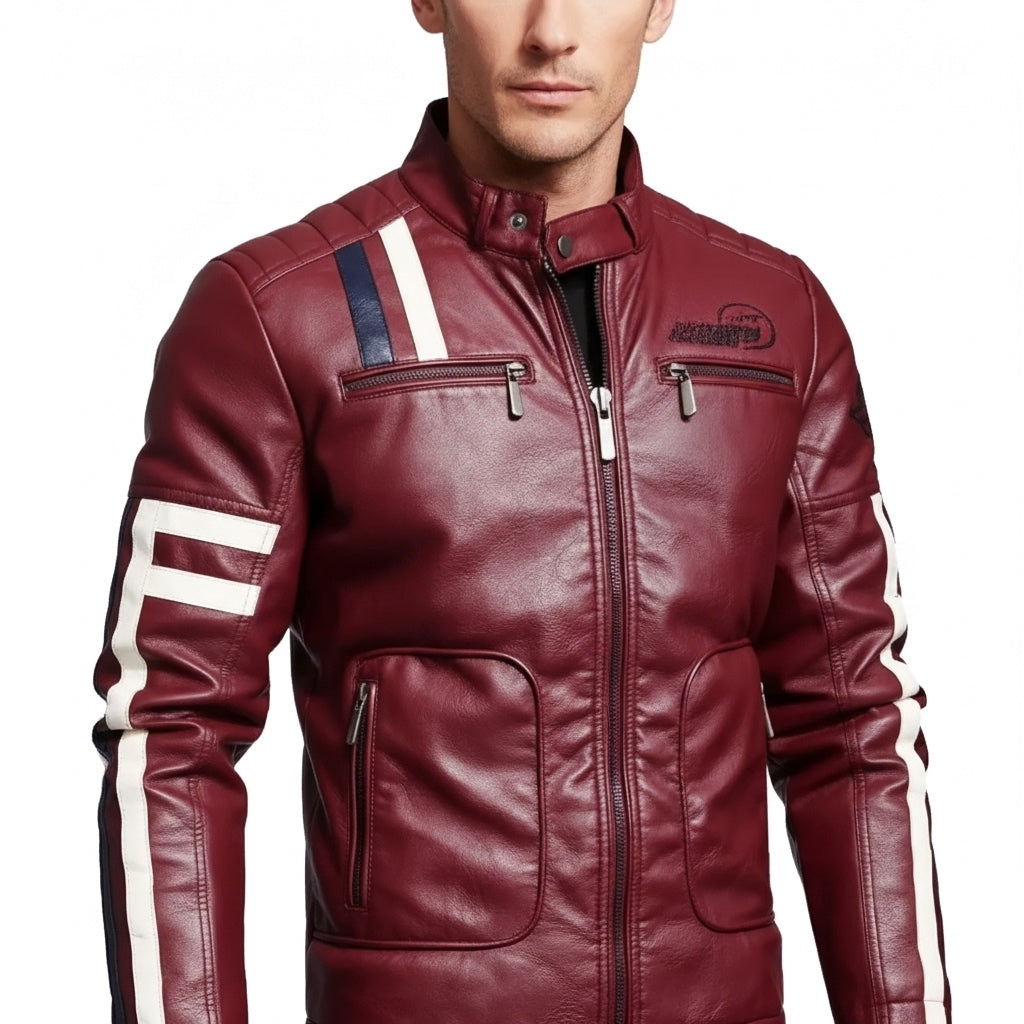 Jackets Patchwork Vintage Overcoat Biker PU Embroidery Bomber Zipper Fleece Jackets Male Autumn Men's Motorcycle Leather Jacket