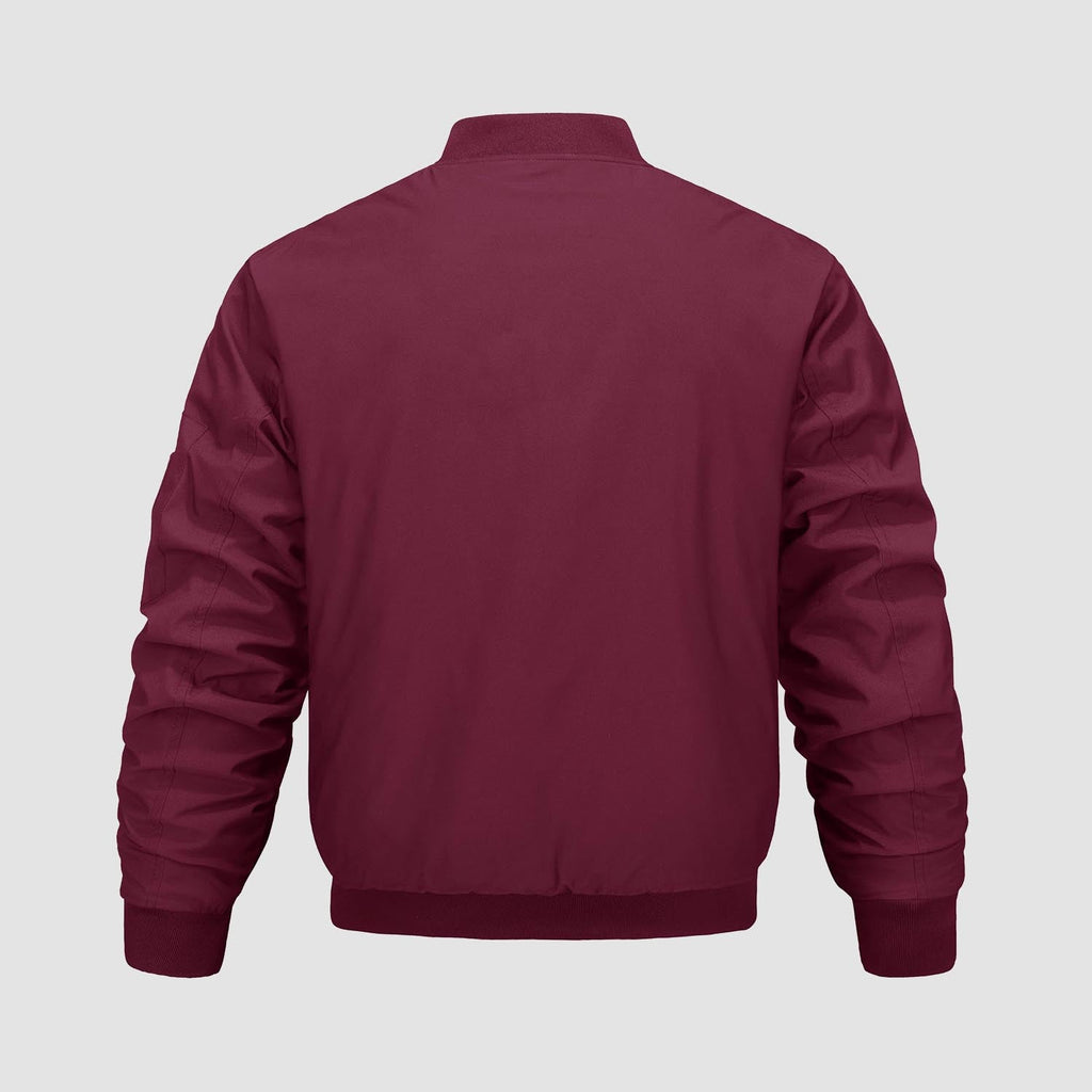Men's Quilted Windproof Bomber Jacket with Pockets - Stylish & Durable Outerwear for All Seasons