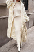 Cozy Women's Long Chunky Knit Cardigan - Oversized Fit for Ultimate Comfort