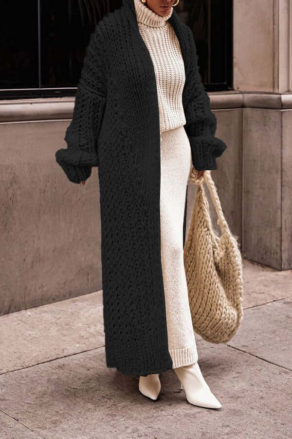 Cozy Women's Long Chunky Knit Cardigan - Oversized Fit for Ultimate Comfort