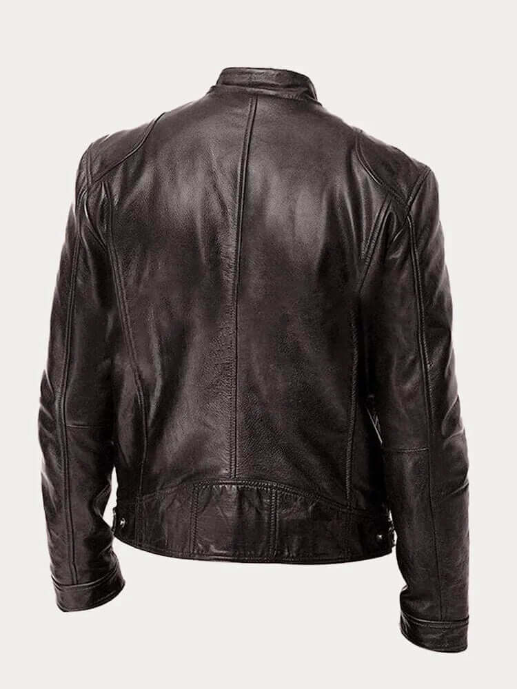 Men’s Classic Leather Jacket – Modern Biker Style, Durable All-Season Outerwear
