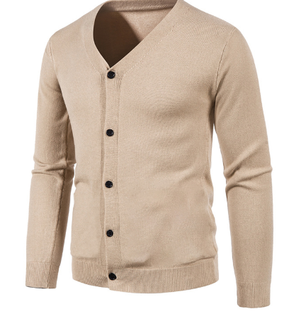 Cotton V-Neck Button Cardigan