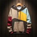 Men's Geometric Colorblock Hoodie with Kangaroo Pocket | Stylish Casual Sweatshirt for Everyday Wear