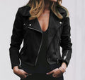 Chic Women's Suede Biker Jacket | Stylish Motorcycle Outerwear for Trendy Women