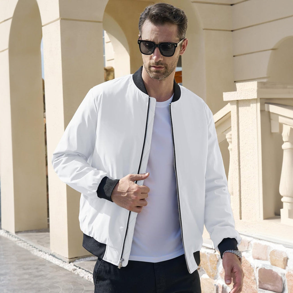 Men's Quilted Winter Bomber Jacket - Windproof Zip-Up Coat for Ultimate Warmth and Style