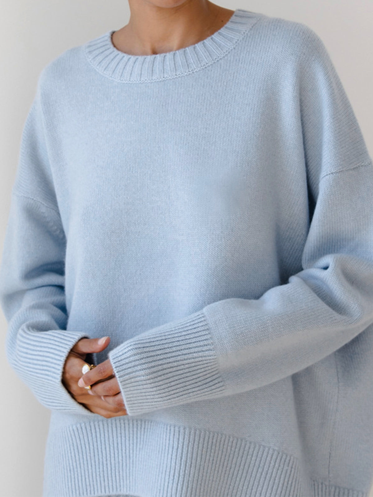 Cozy Candyfloss Oversized Knit Pullover Sweater - Soft Viscose Blend, Casual Style