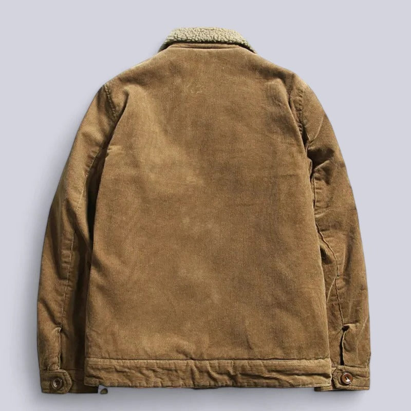 Durable Men's Canyon Corduroy Jacket: Warm Fleece Lined, Multi-Pocket, Versatile Outerwear