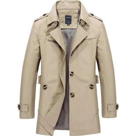 Elegant Women's Classic Trench Coat: All-Season Style with Belted Waist