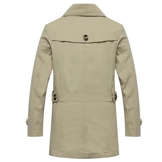 Elegant Women's Classic Trench Coat: All-Season Style with Belted Waist