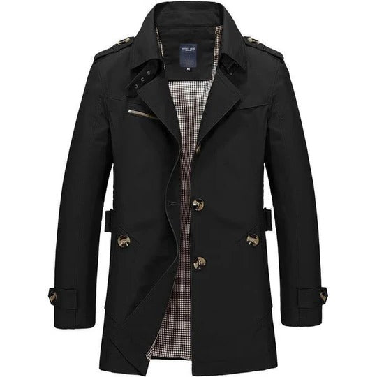 Elegant Women's Classic Trench Coat: All-Season Style with Belted Waist