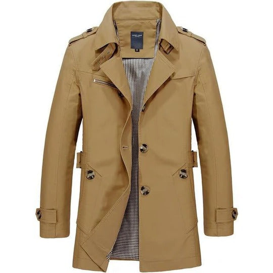 Elegant Women's Classic Trench Coat: All-Season Style with Belted Waist