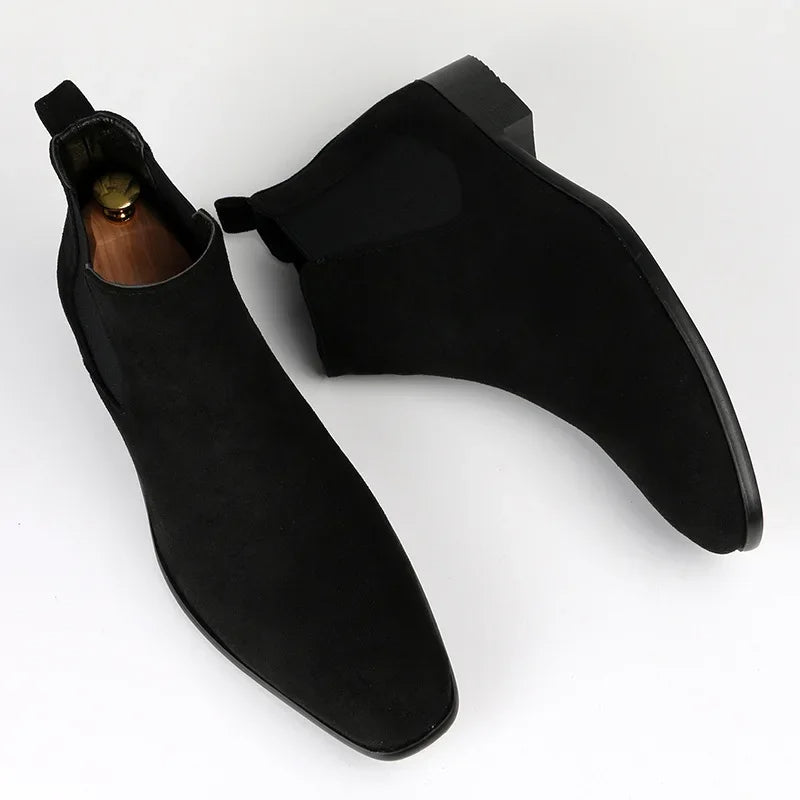 Men's Sleek Pointed Toe Chelsea Boots - Stylish Slip-On Design for Effortless Elegance