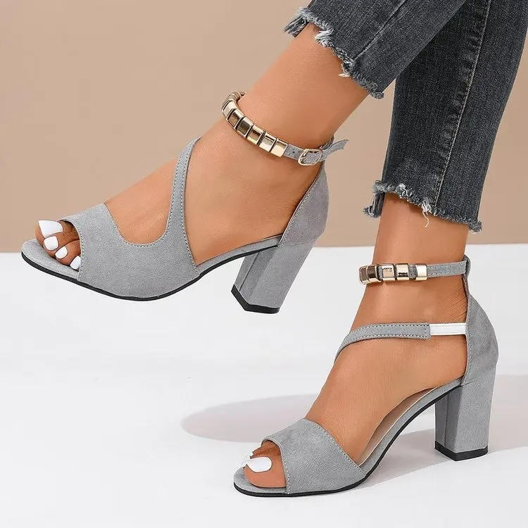Ankle Strap Block Heels