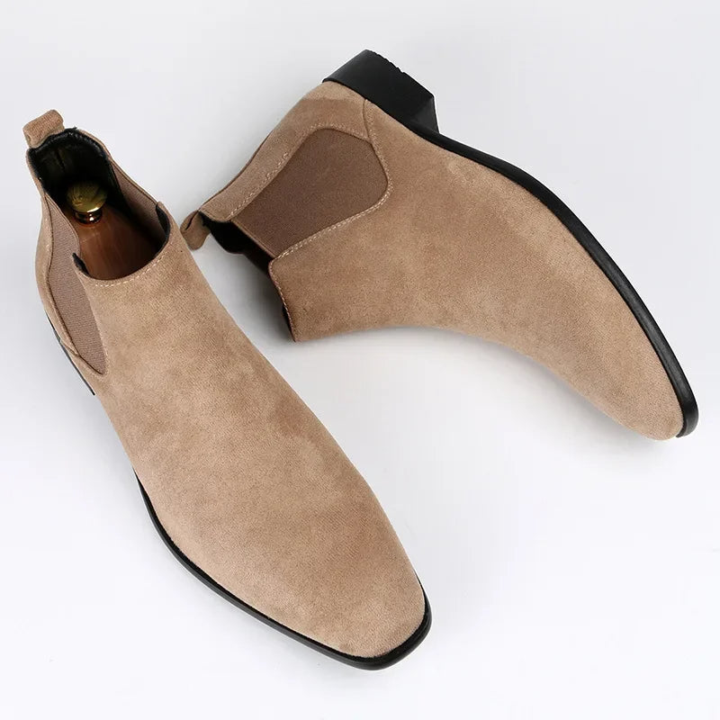 Men's Sleek Pointed Toe Chelsea Boots - Stylish Slip-On Design for Effortless Elegance