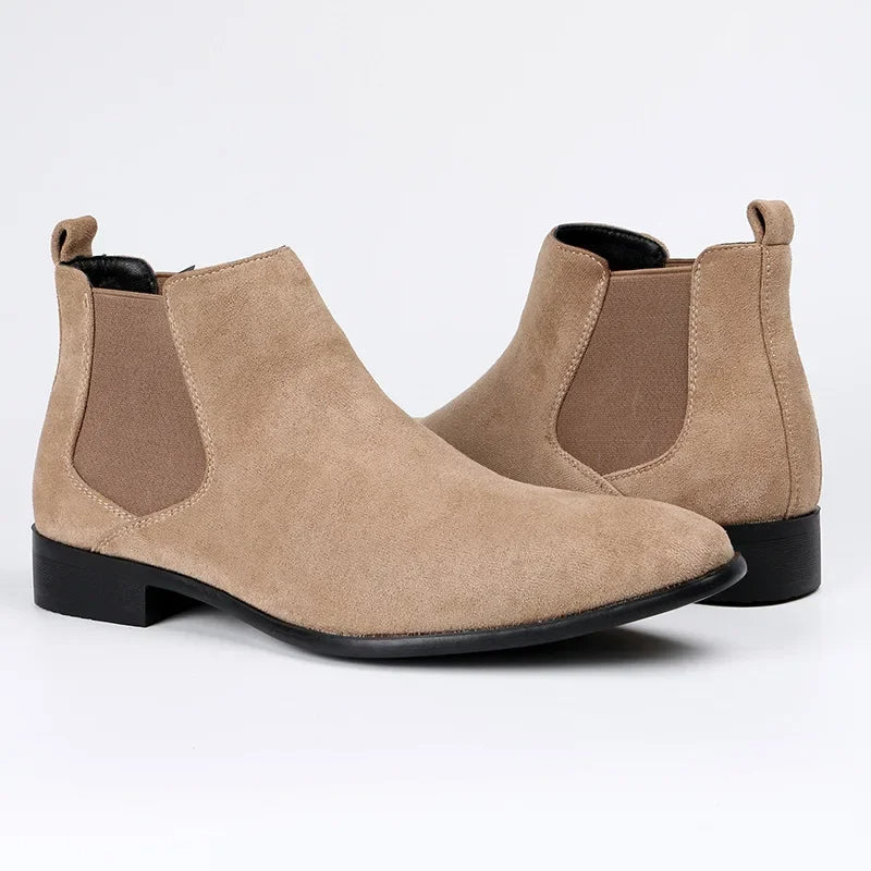 Men's Sleek Pointed Toe Chelsea Boots - Stylish Slip-On Design for Effortless Elegance