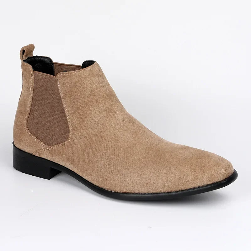 Men's Sleek Pointed Toe Chelsea Boots - Stylish Slip-On Design for Effortless Elegance