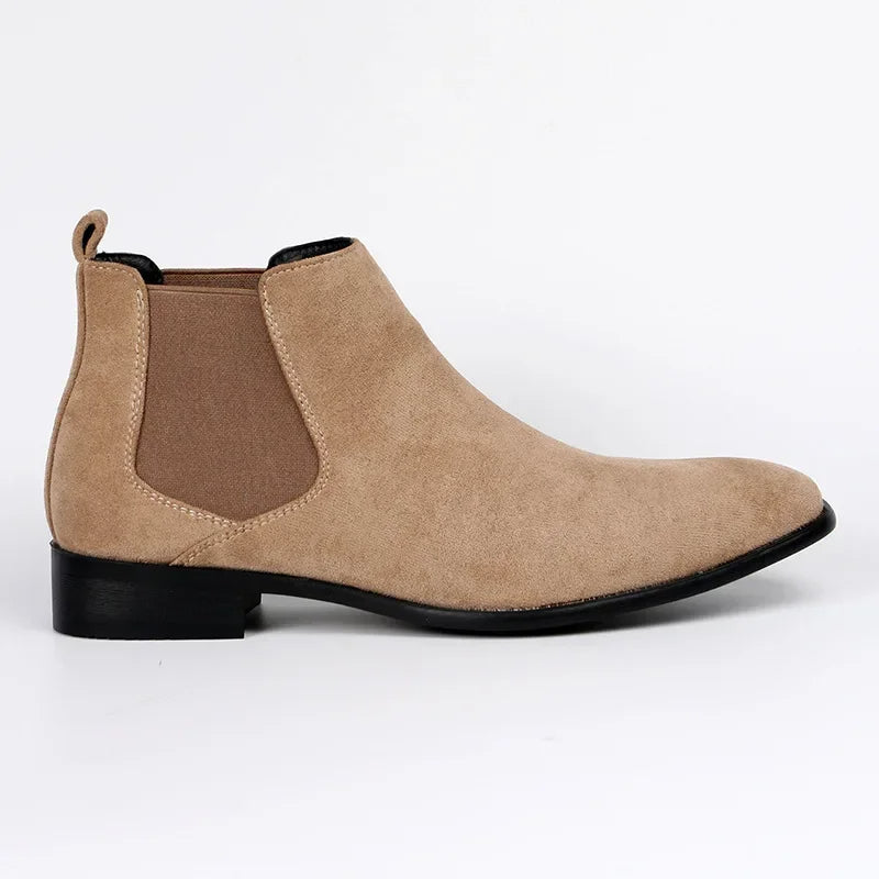 Men's Sleek Pointed Toe Chelsea Boots - Stylish Slip-On Design for Effortless Elegance
