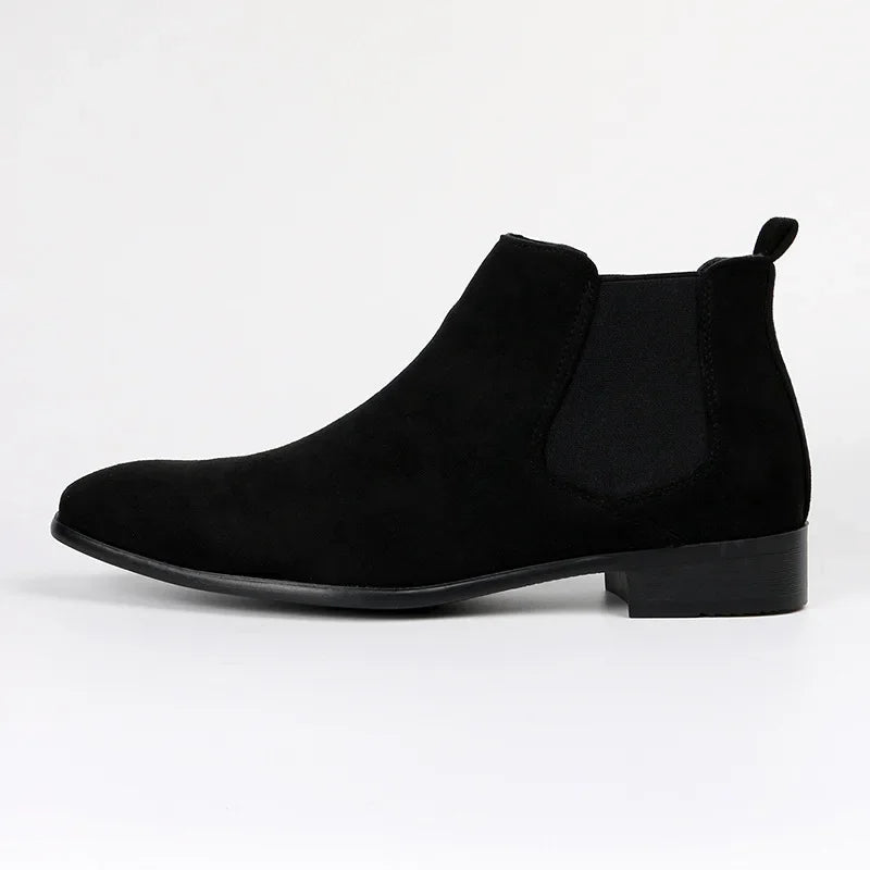 Men's Sleek Pointed Toe Chelsea Boots - Stylish Slip-On Design for Effortless Elegance